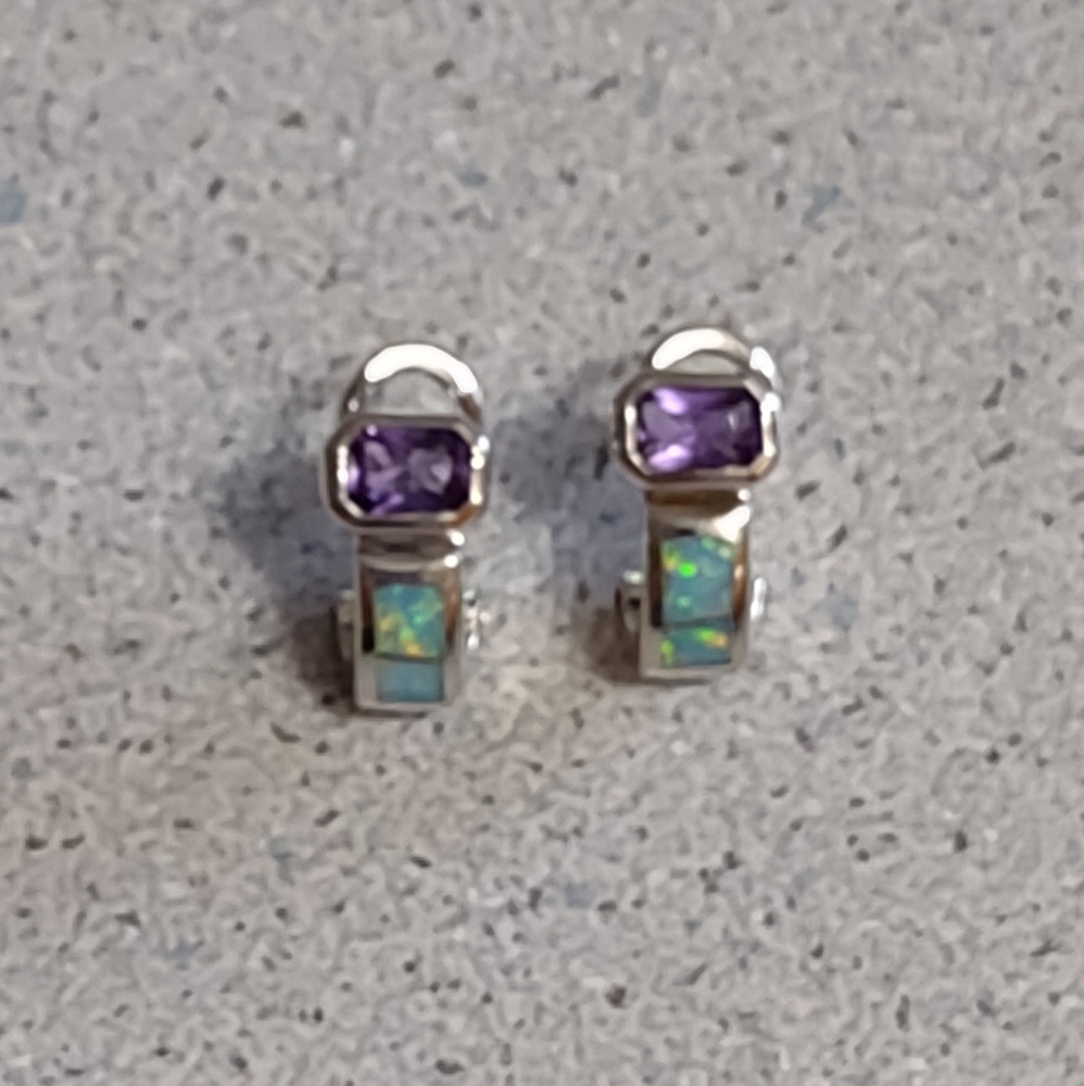 Sterling Omega Back Earrings